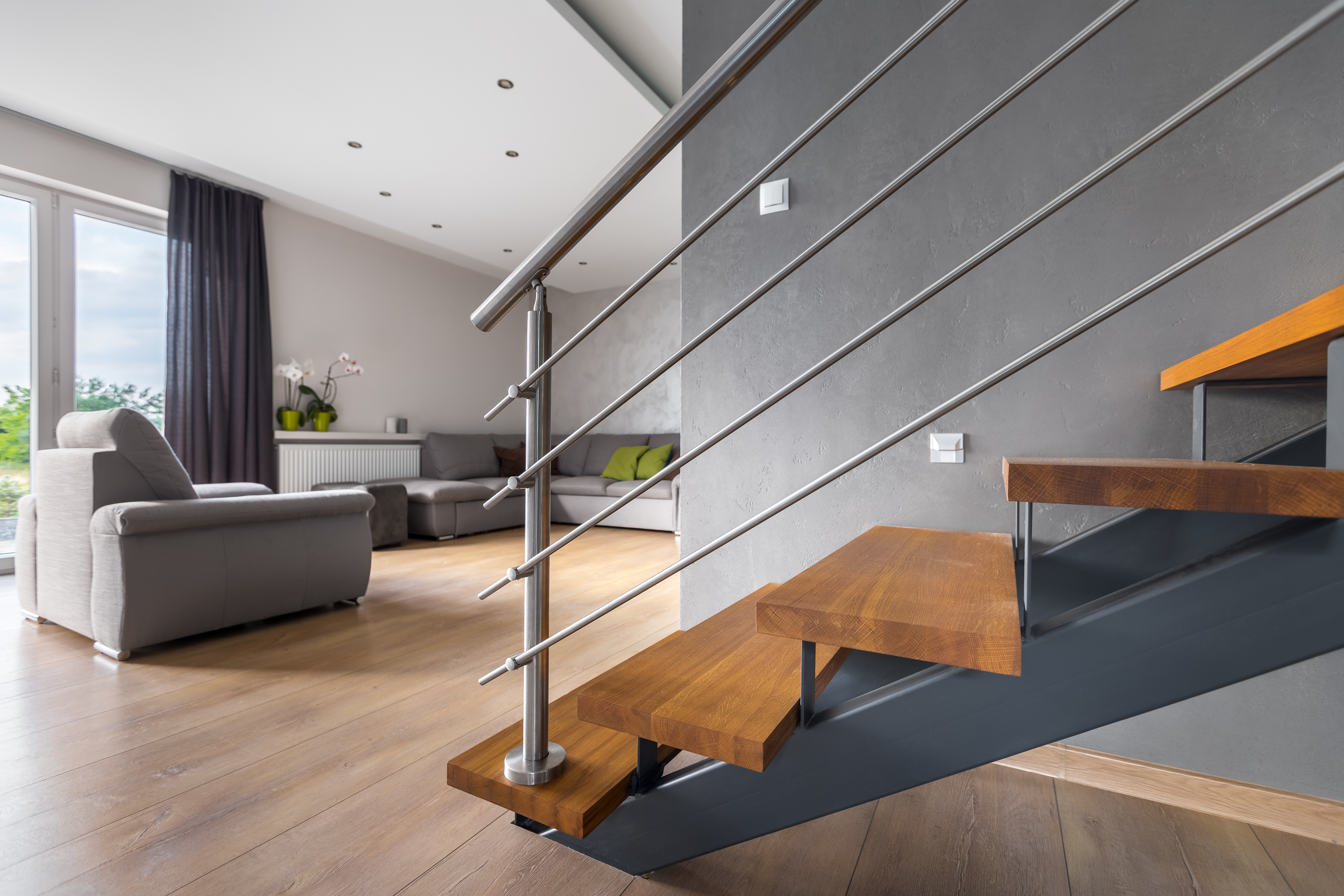 Minimalist Modern Metal Stair Railing for Simple Design